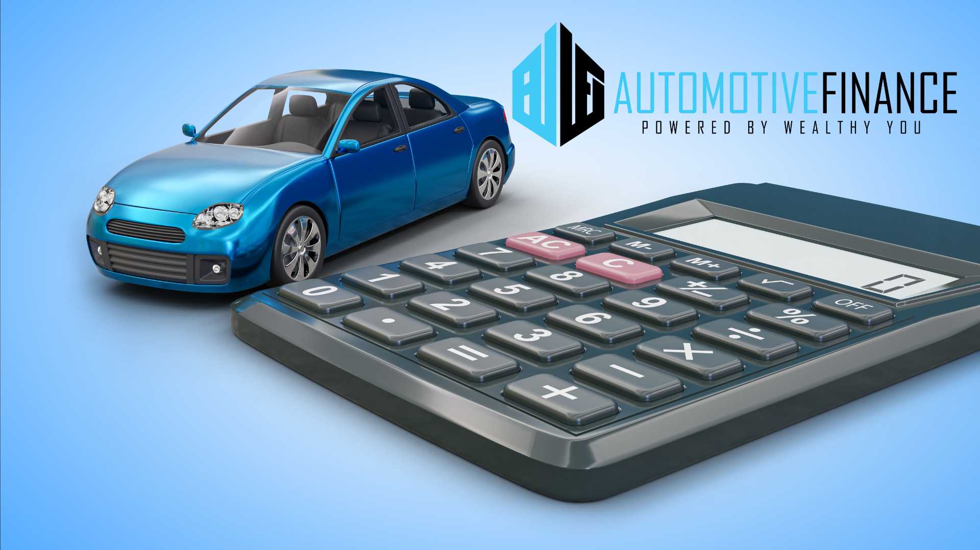 blue car and calculator